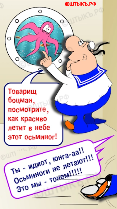 Красиво летит осьминог. Картинки с юмором про моряков